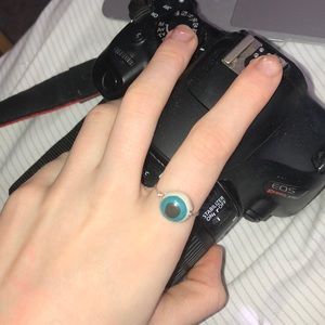 Evil eye clay ring